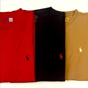 Polo by Ralph Lauren Men's Shirt Bundle - Red, Black, Tan